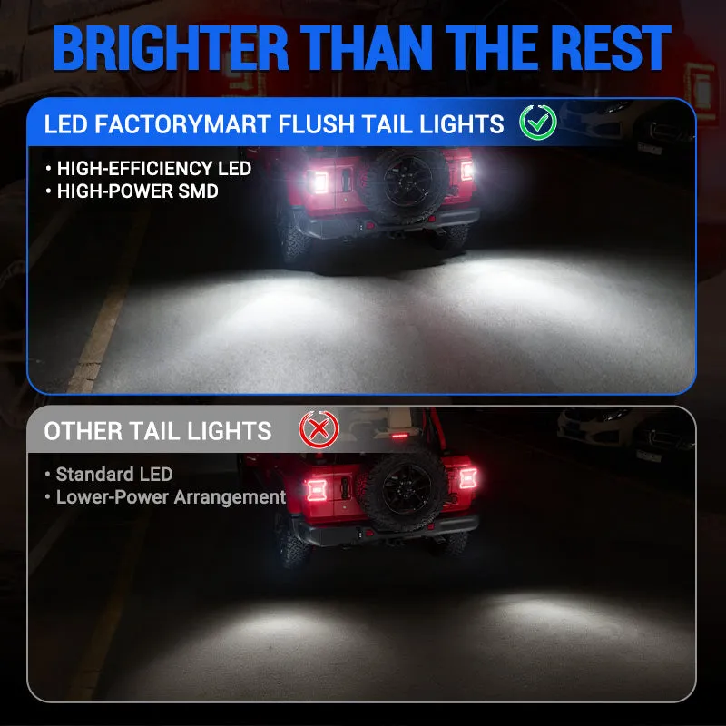 Flush Mount Jeep Wrangler Tail Lights – Ultra Bright LED Upgrade for JL 2018–2026 product image