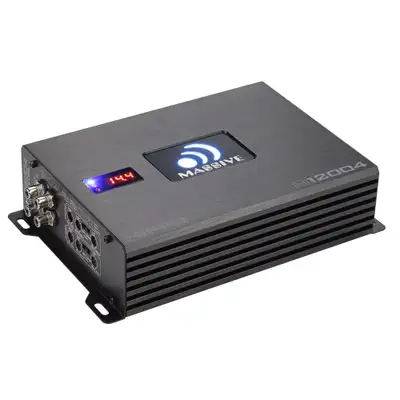 Massive Audio H12004 - 200 Watts RMS x 4 @ 4 Ohm 4 Channel Amplifier