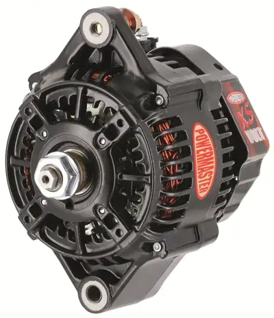 Power Master XS Volt™ Racing Alternator; 118mm; Denso Style; 180 Amp; 50 Idle; w/o Pulley; Black;