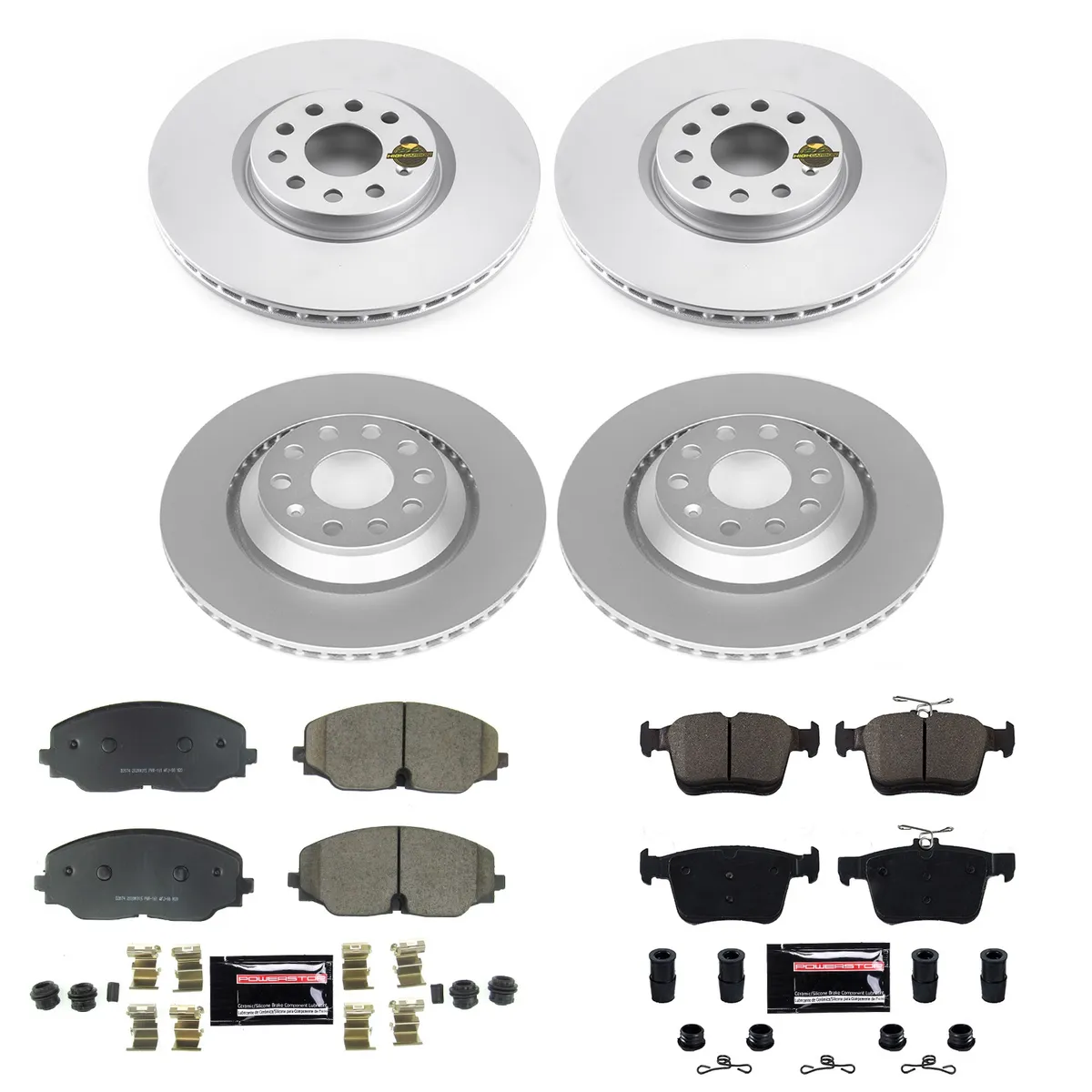 Z23 Sport Geomet Coated Rotor Kit For European Vehicles: Genuine Geomet Fully Coated Rotors; Carbon-Fiber Ceramic Pads W/Hardware product image