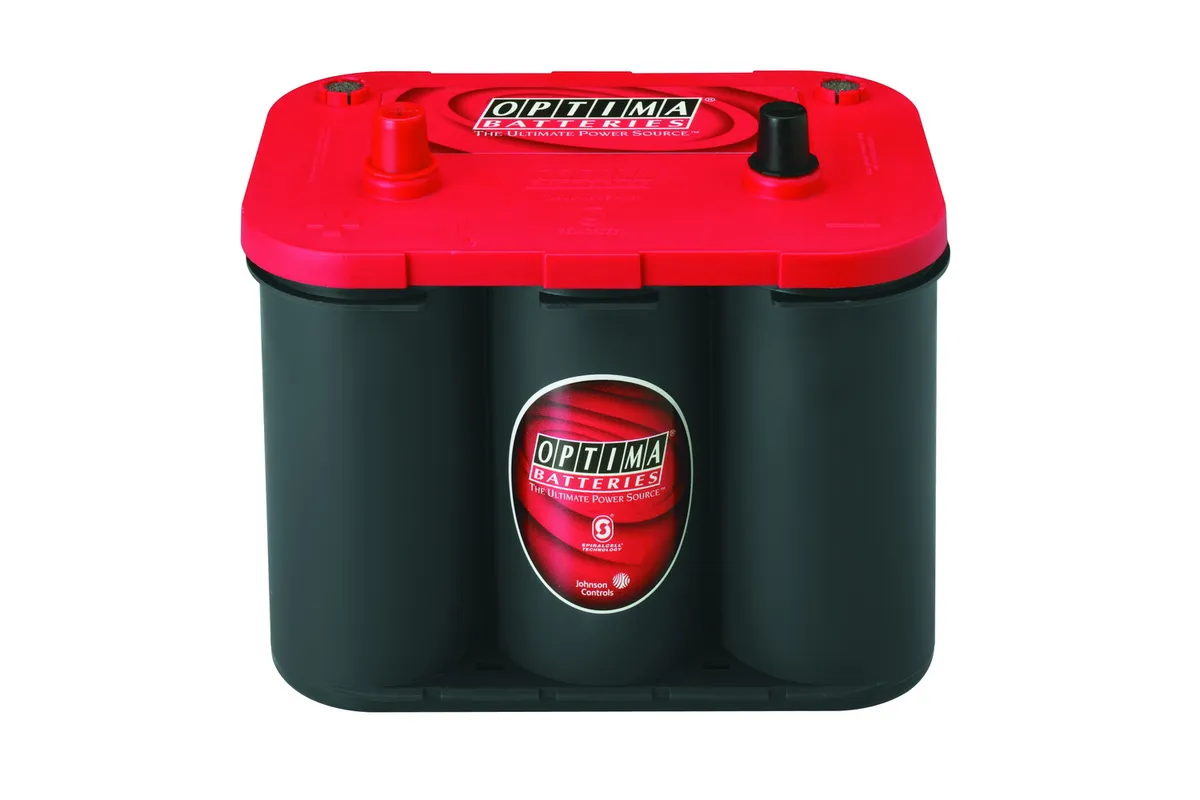 RedTop® Battery; UNBOXED; Group 34; Cold Crank Amps 800; Crank Amps 1000; Reserve Capacity 100; Ampere Hour 50; Top Terminal; L-10 in.; W-6 7/8 in.; H-7 13/16 in.; product image
