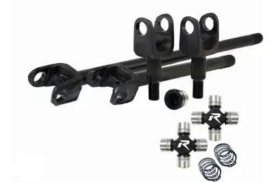 Revolution Gear & Axle Dana 30 YJ/MJ/XJ 30 Spline 4340 Chromoly USA Made Front Axle Kit with Disconnect Eliminator HD U-Joints Revolution Gear