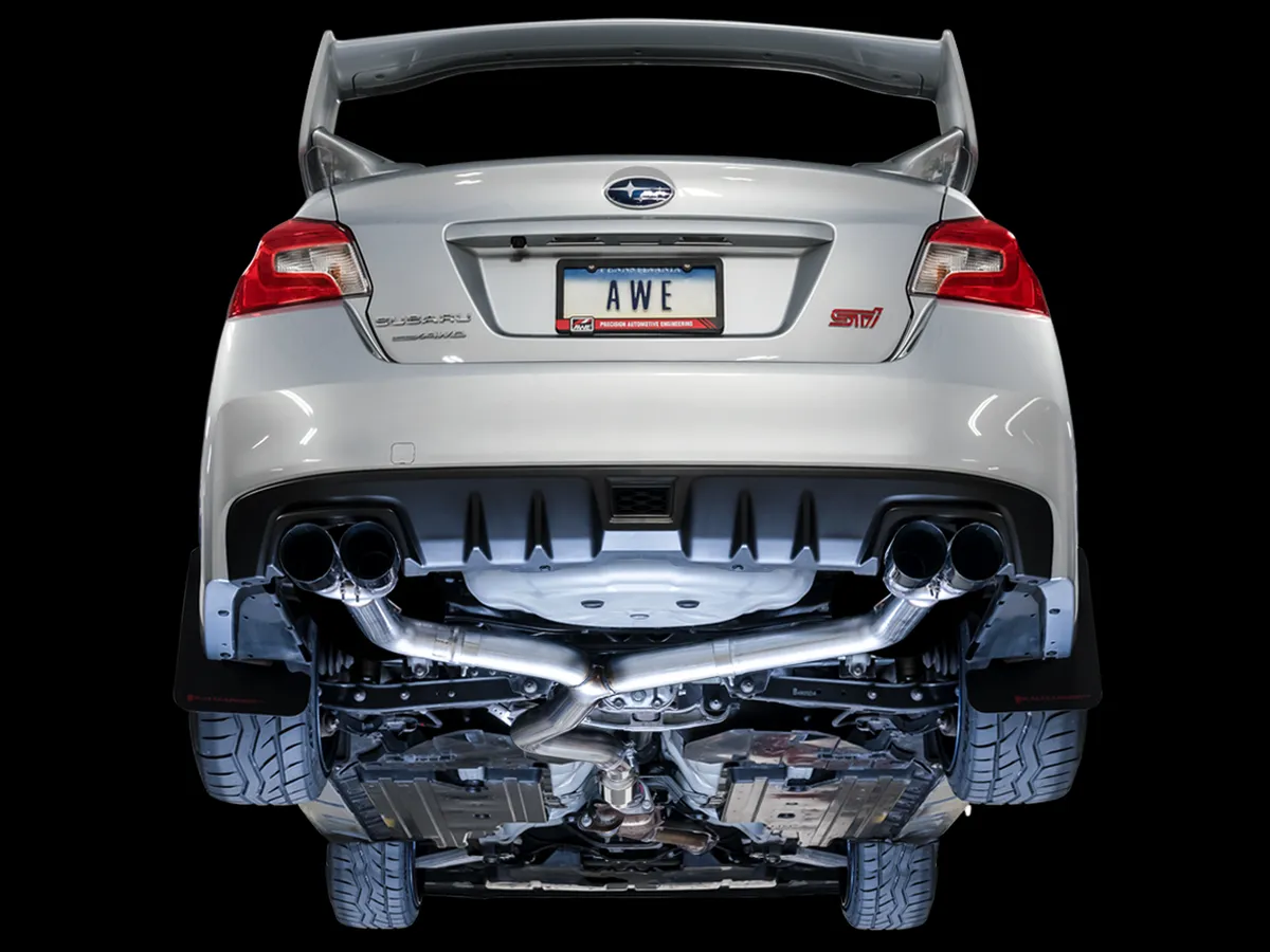 Awe Touring Edition Exhaust For va Sti / gv Wrx / gv Sti Sedan - Chrome Silver Quad Tips (102mm) product image