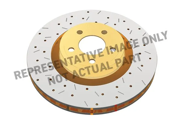 DBA Usa 4000 Series Cross Drilled/Slotted Unidirectional Rotor; Black Hub