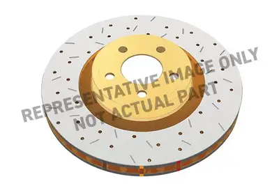 DBA Usa 4000 Series Cross Drilled/Slotted Unidirectional Rotor; Black Hub