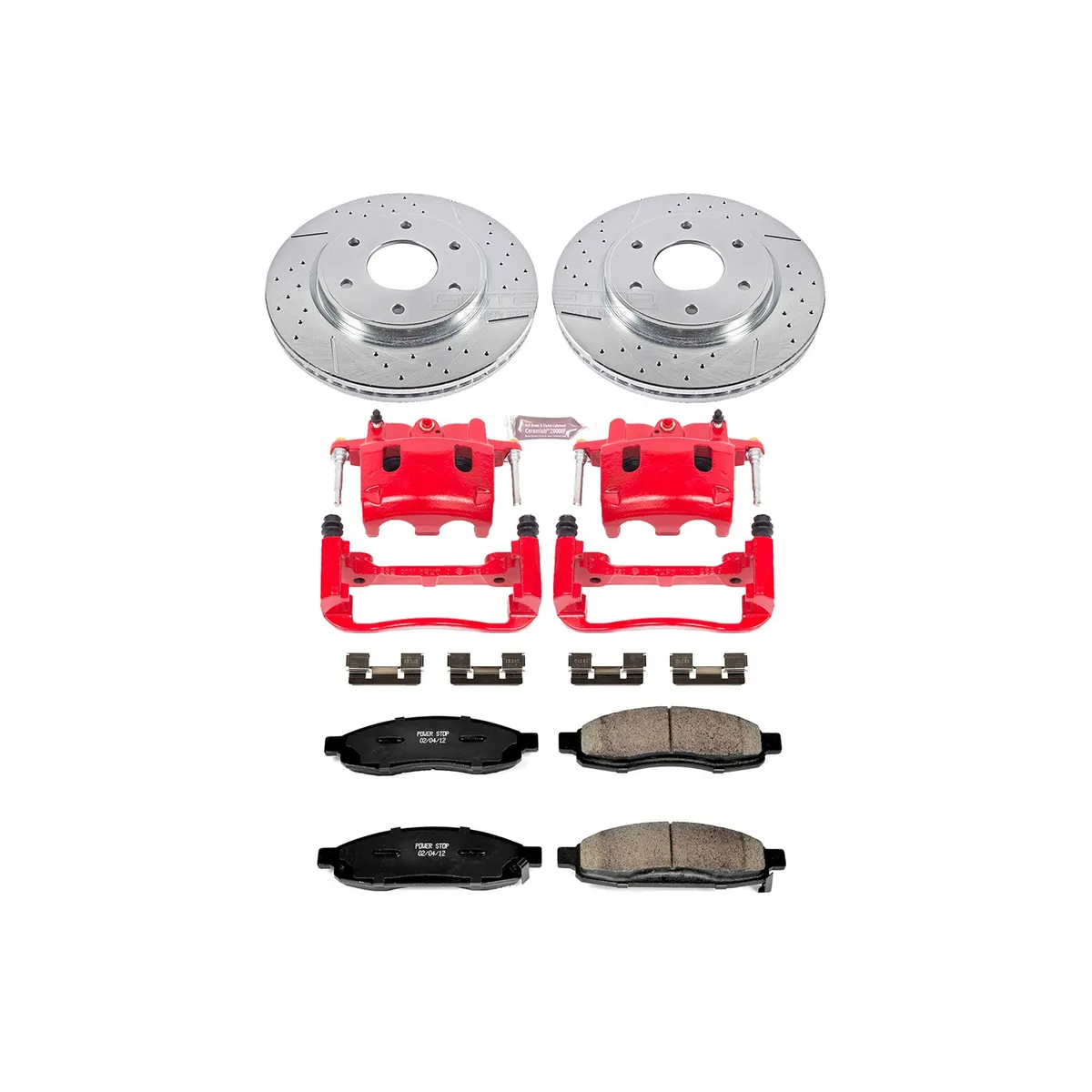 Z23 Evolution Sport Upgrade Kit: Drilled/Slotted Rotors; Carbon-Fiber Ceramic Pads; Powder Coated Calipers product image