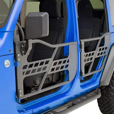 LED Factory Mart Jeep Half Tube Doors with Side View Mirror for 2018-2025 Wrangler JL Gladiator JT