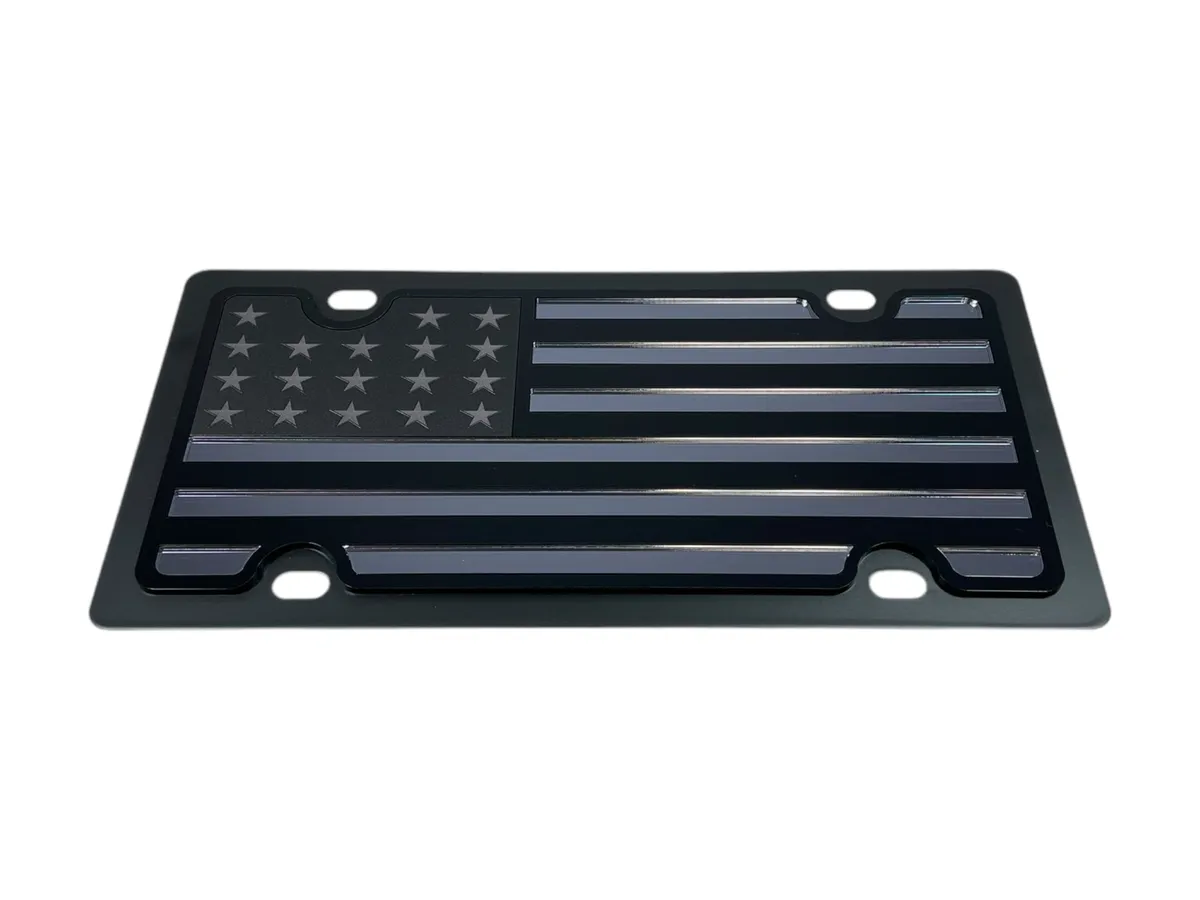 Carbon Steel Plate Blacked Out USA Flag Black Opaque/Matte Black/Black Mir product image