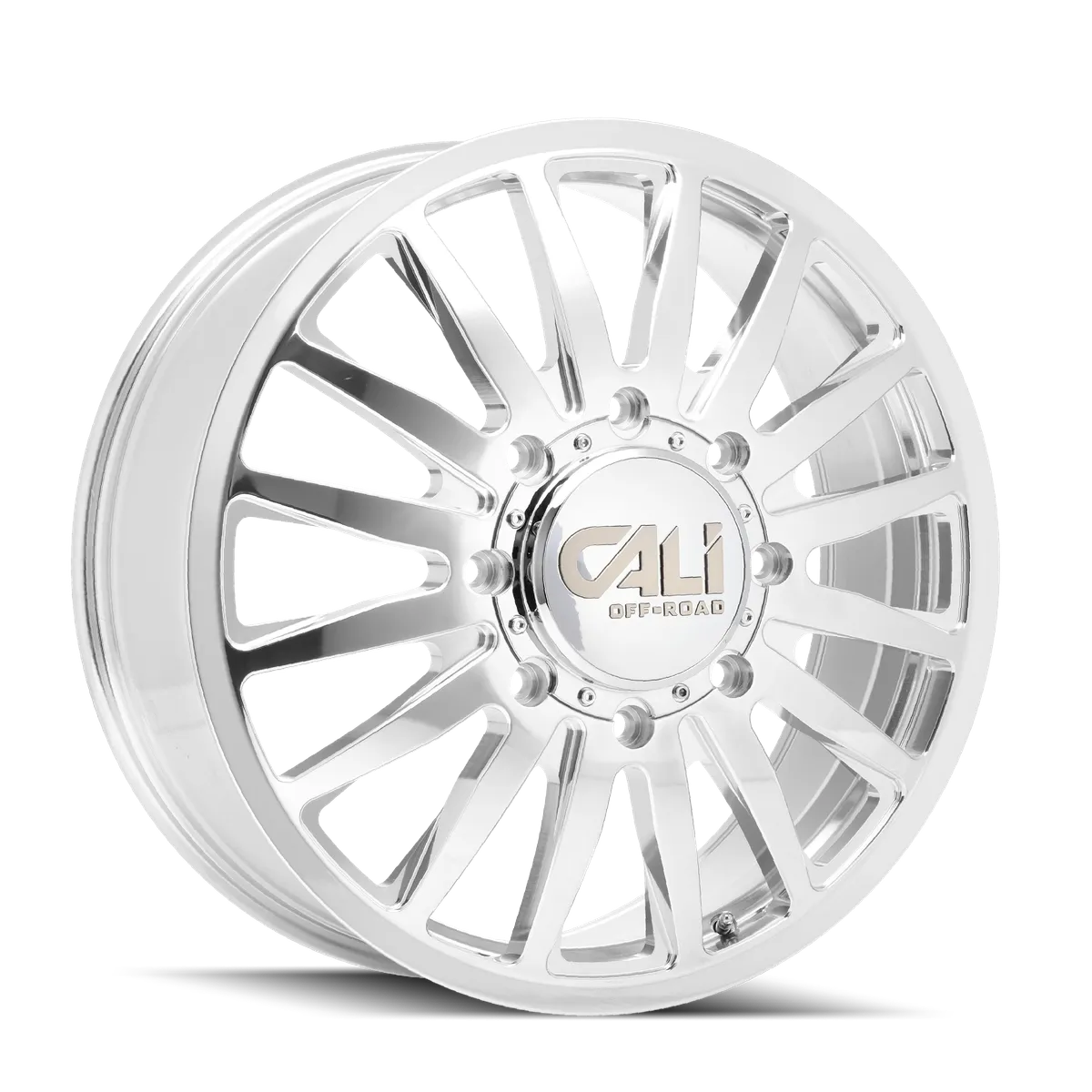 Cali Offroad Dually Wheels Summit Dually 9110D PO 20x8.25 Milled Spokes Polished 8 On 200 Bolt Pattern 115 Offset Cali Offroad Wheels