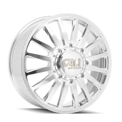 Cali Offroad Dually Wheels Summit Dually 9110D PO 20x8.25 Milled Spokes Polished 8 On 165.1 Bolt Pattern 115 Offset Cali Offroad Wheels