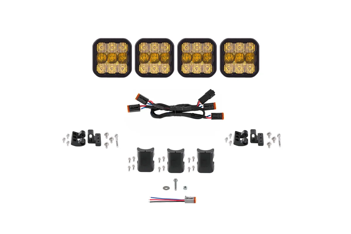Diode Dynamics - SS5 Sport Universal CrossLink 4-Pod Lightbar Yellow Combo product image