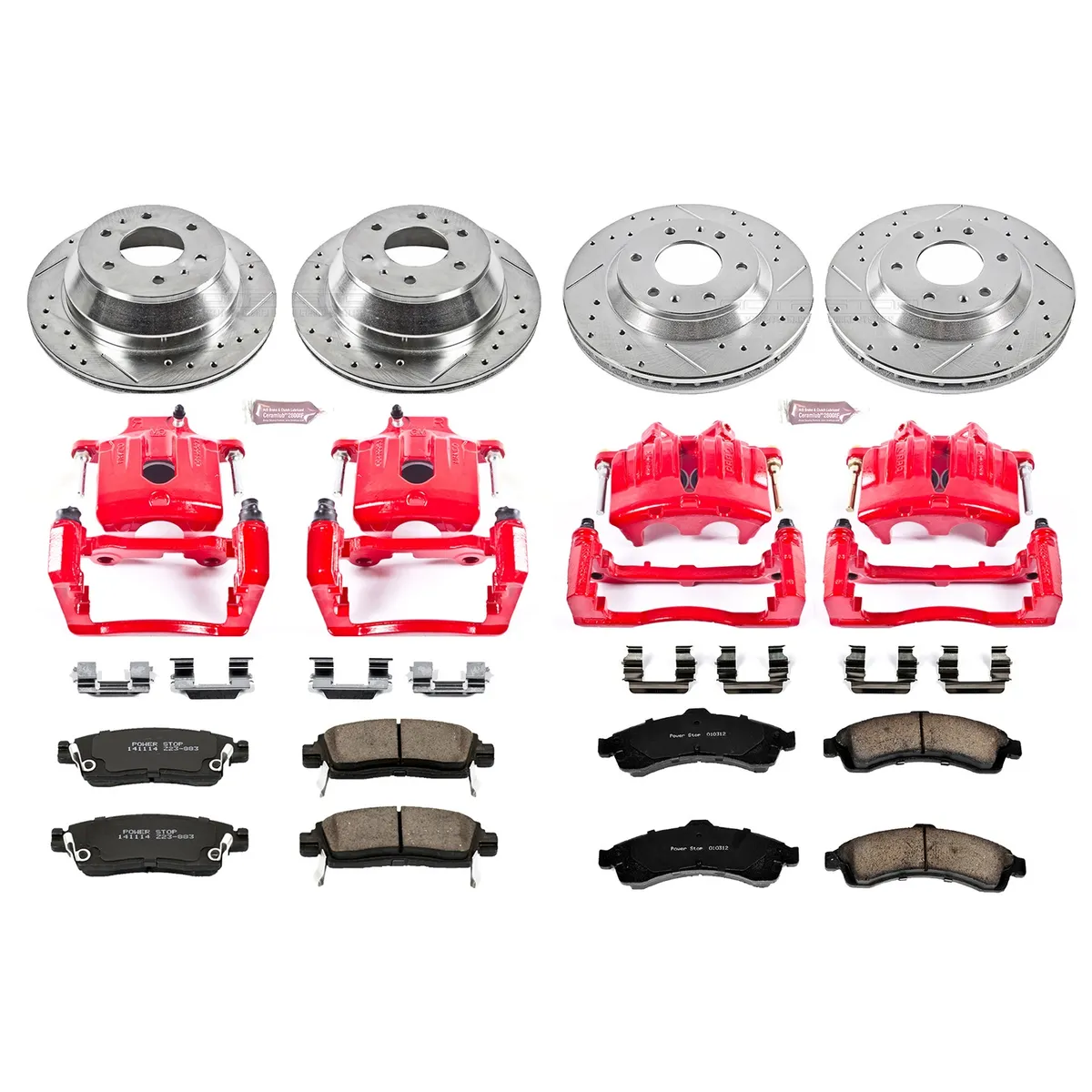 Z23 Evolution Sport Upgrade Kit: Drilled/Slotted Rotors; Carbon-Fiber Ceramic Pads; Powder Coated Calipers product image