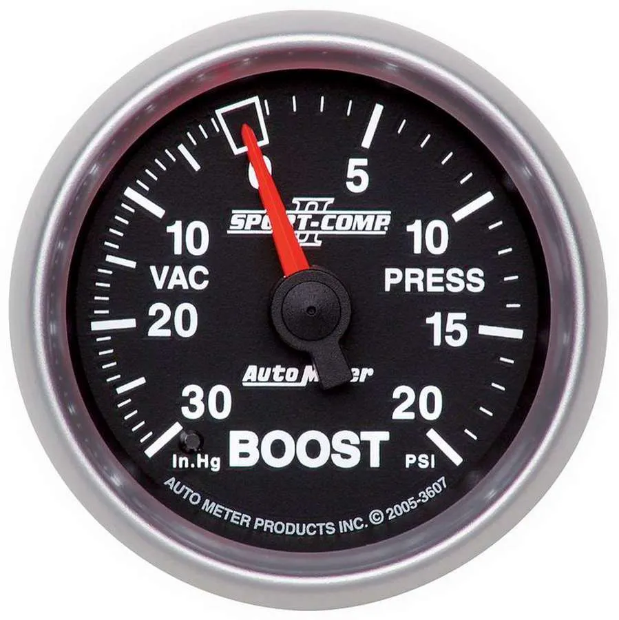 AutoMeter Gauge, Vac/Boost, 2 1/16", 30inHg-20psi, Mechanical, Sport-Comp II