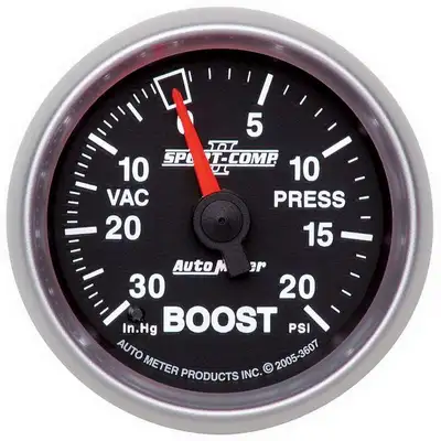 AutoMeter Gauge, Vac/Boost, 2 1/16", 30inHg-20psi, Mechanical, Sport-Comp II