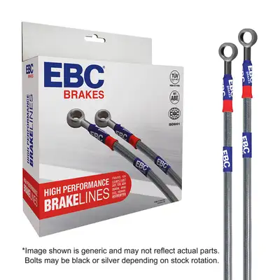EBC Brakes EBC Stainless Braided Brake Lines; Front and Rear; FMSI Pad No. D477; Vented Front; 5 Bolt Holes; 280mm Dia; 72mm Center Hole Dia.;