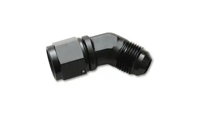 Vibrant Performance 45 Degree Swivel Adapter Fitting; -10AN Female x -10AN Male; 6061 Aluminum; Black Anodized;