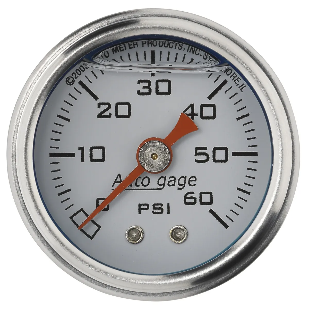 Gauge, Pressure, 1.5" direct mnt, 60psi, Liquid Filled Mech, Wht, 1/8" NPTF Male product image