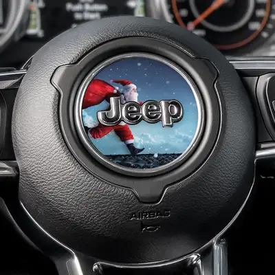 Under The Sun Inserts Santa on a Roof Steering Wheel Decal