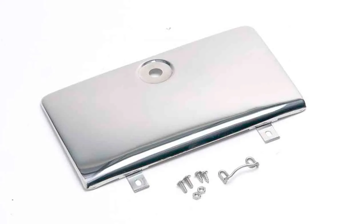 Jeep CJ Glove Box Door Use with OE Key Lock 72-86 CJ Polished Silver Kentrol product image