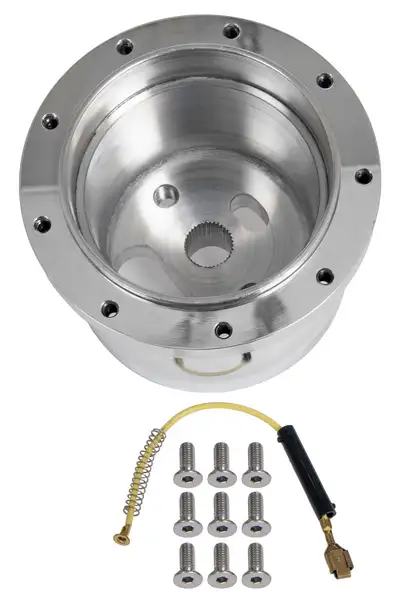 Lokar Steering Wheel Hub Adapter; Fits w/95-00 GM Air Bag; 9 Bolt; Long Polished Billet Aluminum;