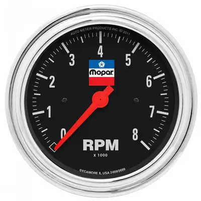 AutoMeter Gauge Tachometer 3-38in 8000 RPM 468 Cyl In-Dash Mopar Classic