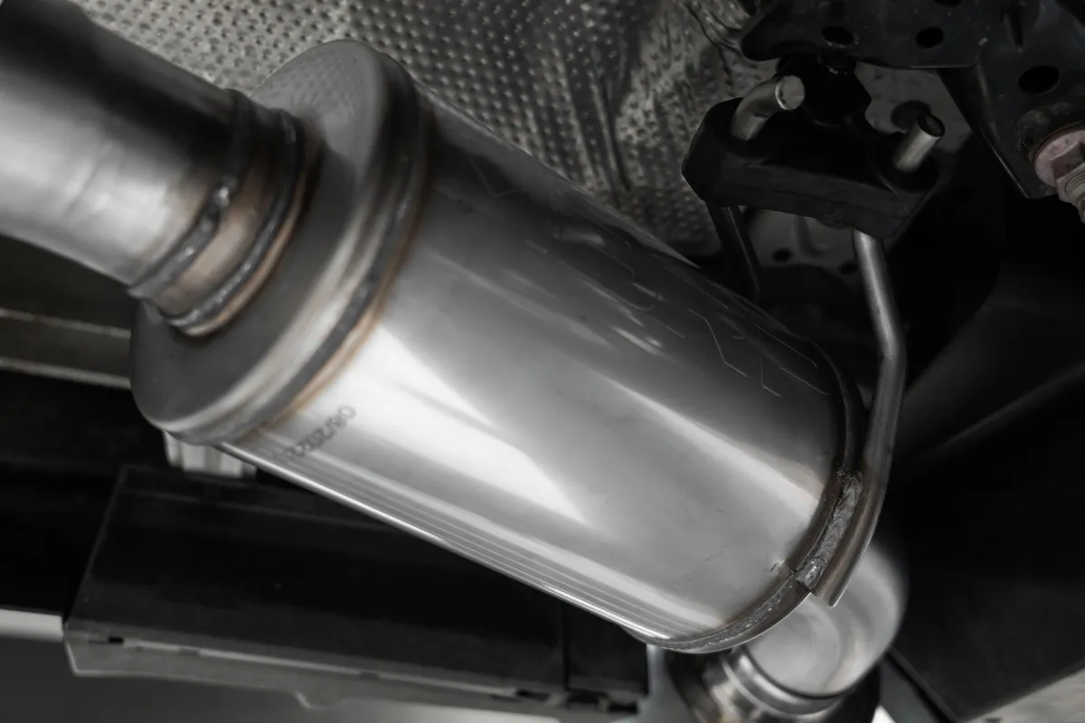 2023-Up Toyota Corolla GR 1.6L Armor Pro T304 Stainless Steel 3 Inch Cat-Back Dual Split Rear with Carbon Fiber Tips MBRP product image