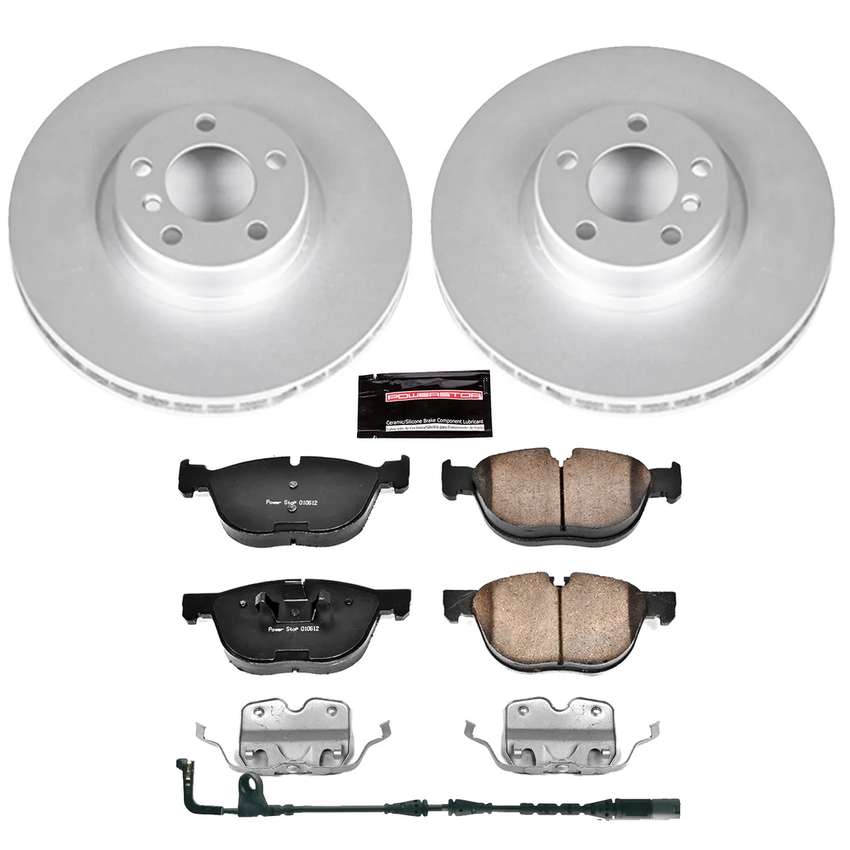 Z23 Sport Geomet Coated Rotor Kit For European Vehicles: Genuine Geomet Fully Coated Rotors; Carbon-Fiber Ceramic Pads W/Hardware; Pad Sensors product image