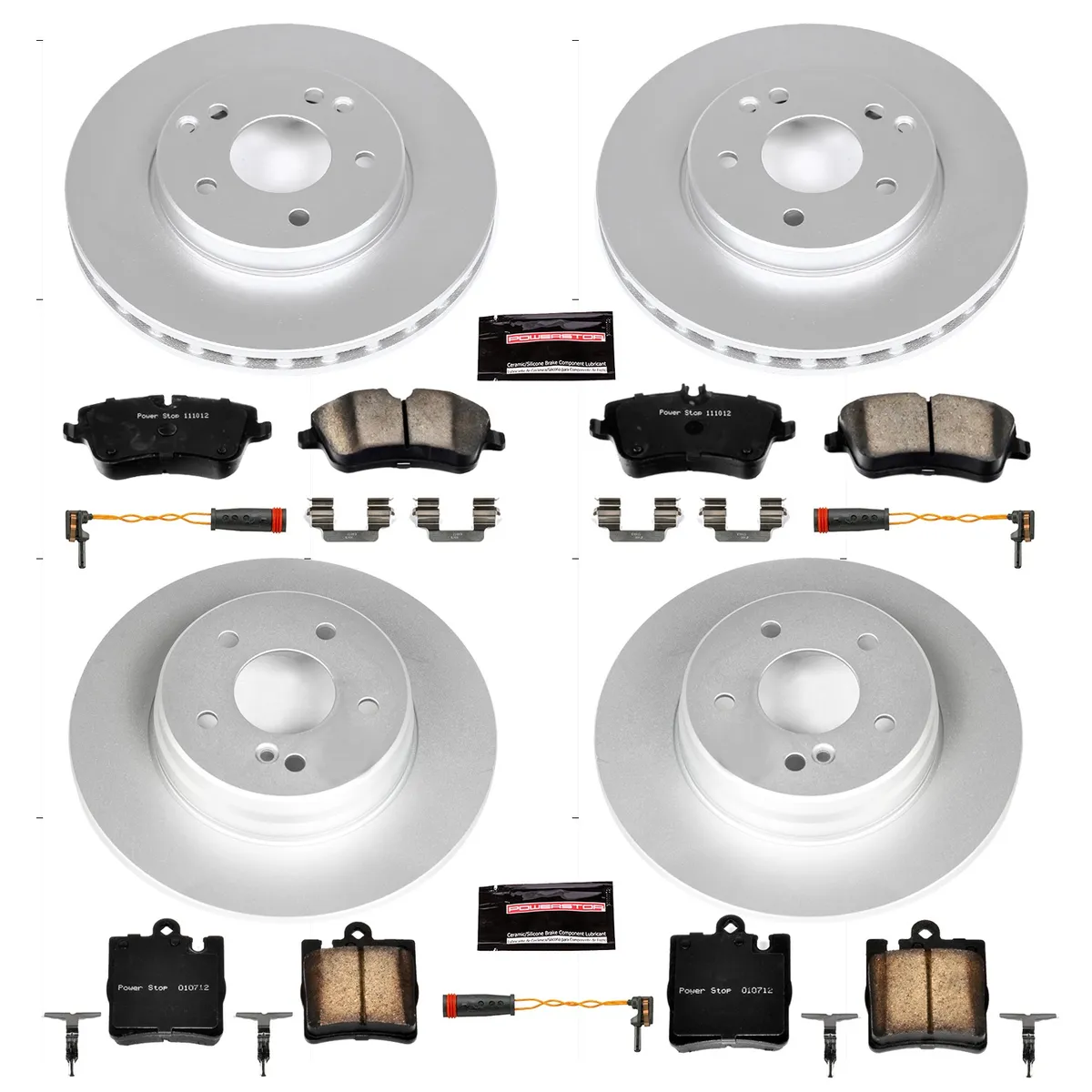Z23 Sport Geomet Coated Rotor Kit For European Vehicles: Genuine Geomet Fully Coated Rotors; Carbon-Fiber Ceramic Pads W/Hardware; Pad Sensors product image