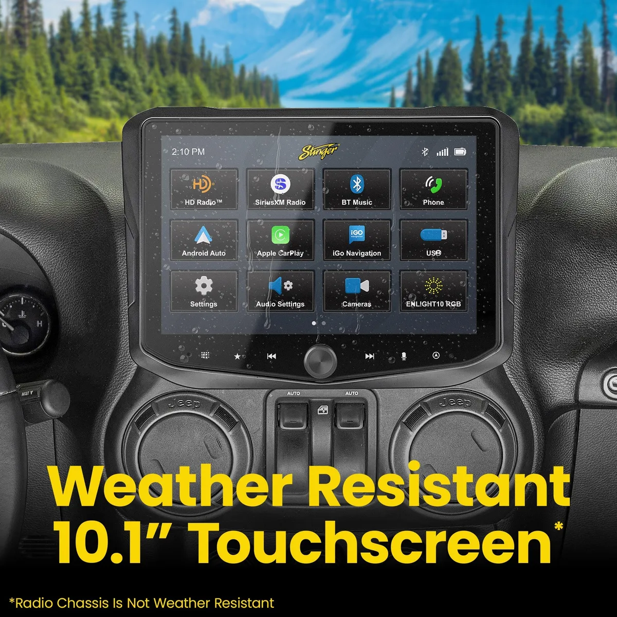HORIZON10 Jeep Wrangler JK (2011-2018) 10" Radio Fully Integrated Kit w/Nav Card | Displays Vehicle Info & Off-Road Mode product image