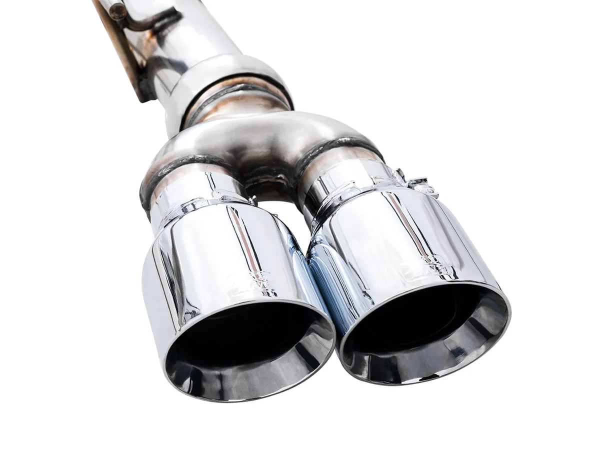 AWE 0FG Catback Split Rear Exit Exhaust for 4th Gen Silverado/Sierra 1500 6.2L (with bumper cutouts) - Quad Chrome Silver Tips product image