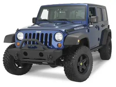 Rampage 0724 Wrangler/2023 Gladiator Recovery Bumper Mass Articulation Stubby Front W/Stinger Textured