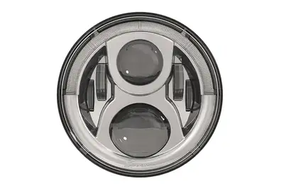 JW Speaker Corporation 8700 EVO 2 Dual Burn Model 1224v DOT LED High/Low Beam Headlight W/Chrome Innerbezel Sgl Light