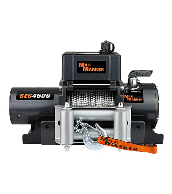 4500 LBS Winch Waterproof Rated Line Pull 12V Motor w/1/4 x 50 Foot Cable PE4500 ES Mile Marker product image