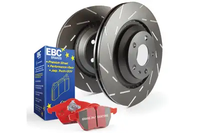 EBC Brakes S4 Kits Redstuff and USR Rotor; Front; FMSI Pad No. D1876; Vented; 5 Bolt Holes; 340mm Dia.; 50mm Height; 30mm Thick; 65mm Center Hole Dia.;