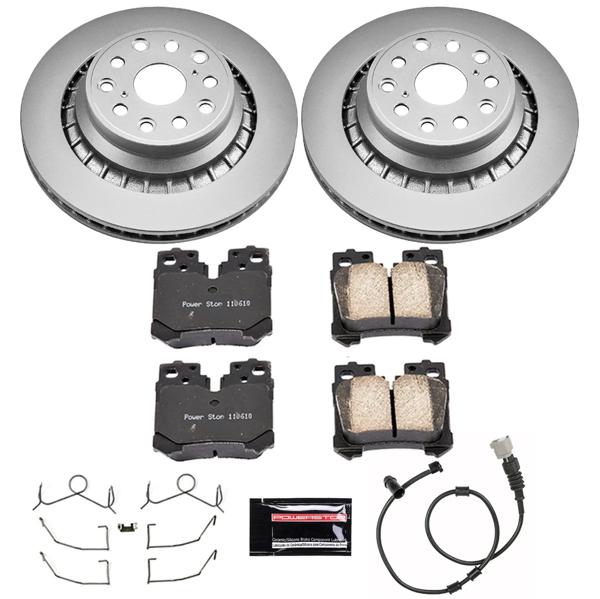 Z17 Geomet Coated Rotor Kit: Genuine Geomet Fully Coated Rotors; Ceramic Pads W/Hardware; Pad Sensors product image