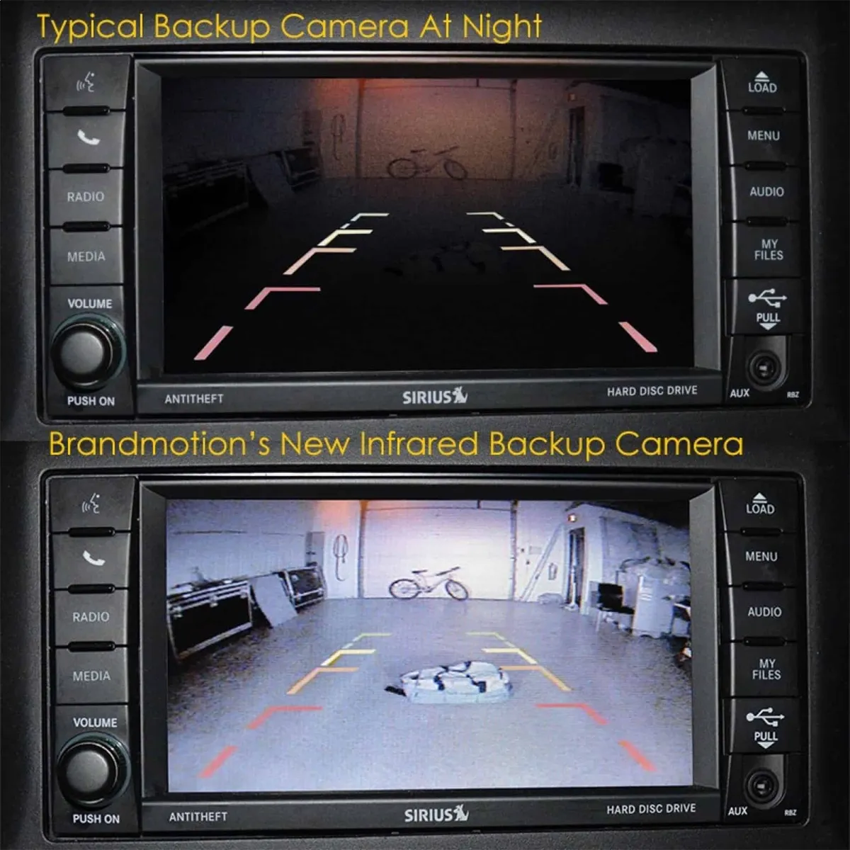 SummitView™ For Jeep® Adjustable Rear Vision System w/Infrared Camera; Incl. Flash Module For 6.1in. Factory Display; Stainless Steel Rear Tire Mount; Parking Gridlines Available; product image