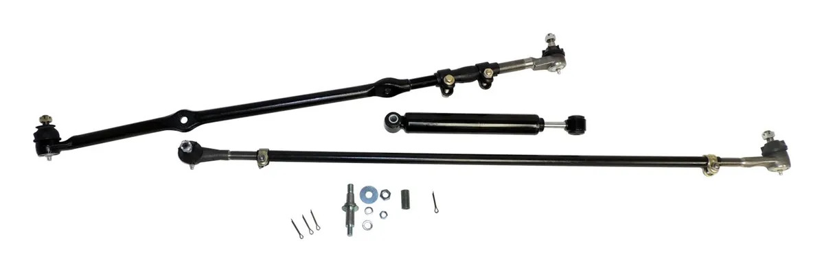 Black Steering Kit w/ Lhd;complete Steering Kit;includes All 4 Tie Rod Ends, Adjusters w/ Hardware, And a Steering Stabilizer product image