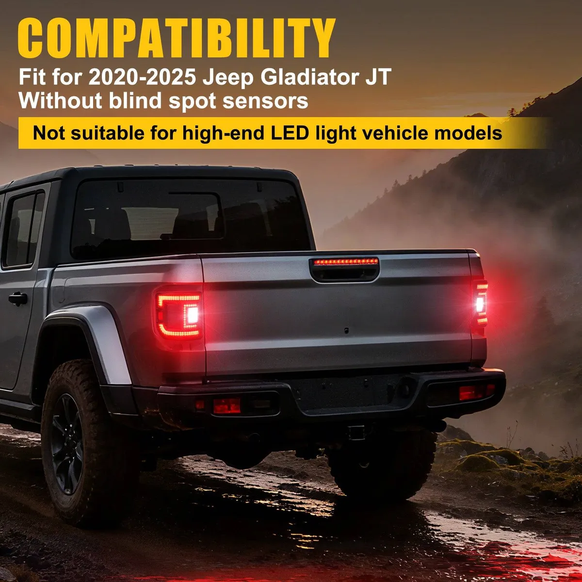 Premium Flush Mount LED Tail Lights for Jeep Gladiator JT 2020-2026 product image