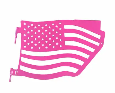 Steinjager Steinjäger Doors Wrangler JK 2007-2018 Trail, American Flag Design Rear Hot Pink