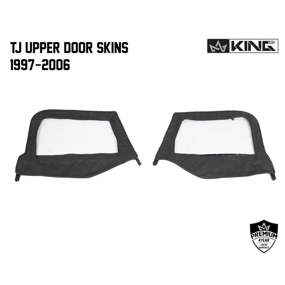 Jeep TJ Half Door Uppers Replacement Soft Upper Doors For 97-06 Wrangler TJ Black Pair King 4WD product image