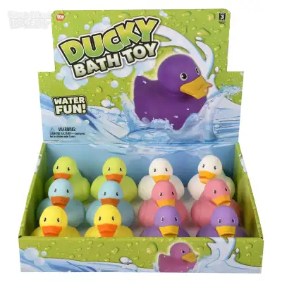 No Brand 3.5\"bath Time Ducky-Assorted Colors 12/Display