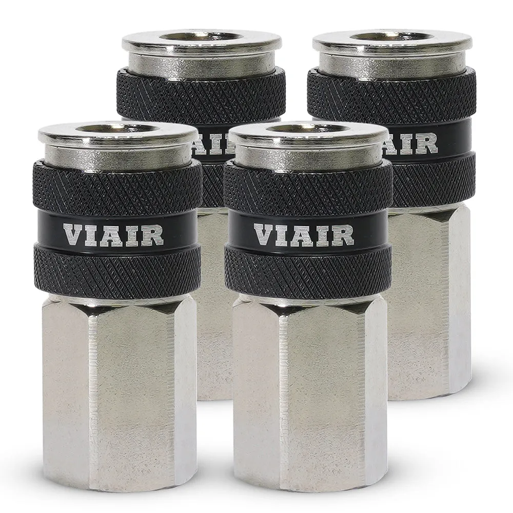 "3/8"" NPT - (M) Automatic Coupler - Steel / Nickel Plated w/ black sleeve & No Logo-10pc" product image