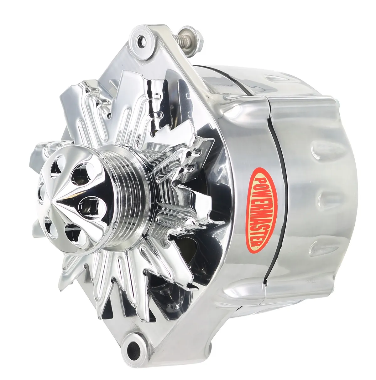 Power Master Smooth Look™ Alternator; 12si; 150 Amp; 100 Idle; 6 Groove Pulley; Cone; Polished;
