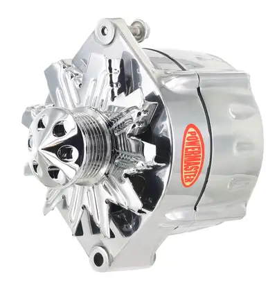Power Master Smooth Look™ Alternator; 12si; 150 Amp; 100 Idle; 6 Groove Pulley; Cone; Polished;