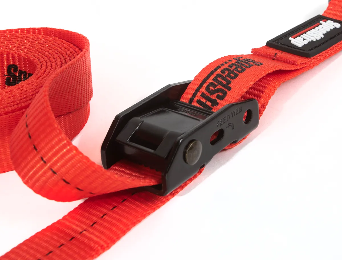 1 Inch x 10' Cam-Lock Tie Down with Snap S-Hooks and Soft-Tie 2 Pack Red SpeedStrap product image