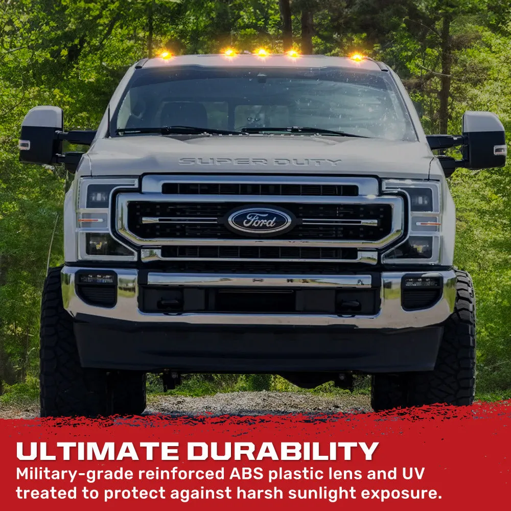 Ford 17-25 Super Duty 5-Piece Ultra Bright RGB Multi-Colored LED Cab Roof Lights Bluetooth App (Fresh Install: For Models That Did Not Come With Factory Cab Lights) - Multiple Lens product image