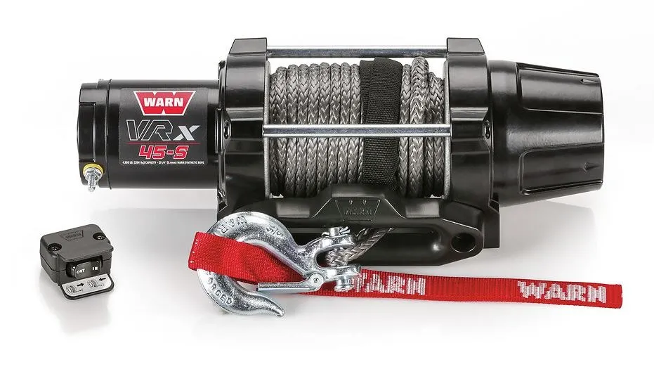 WARN - Vehicle Mounted; ATVs and Side By Sides; Waterproof; 12 Volt; 4500 Pound Line Pull Capacity; 50 Foot x 1/4 Inch Synthetic Rope; Black Hawse Fairlead; product image