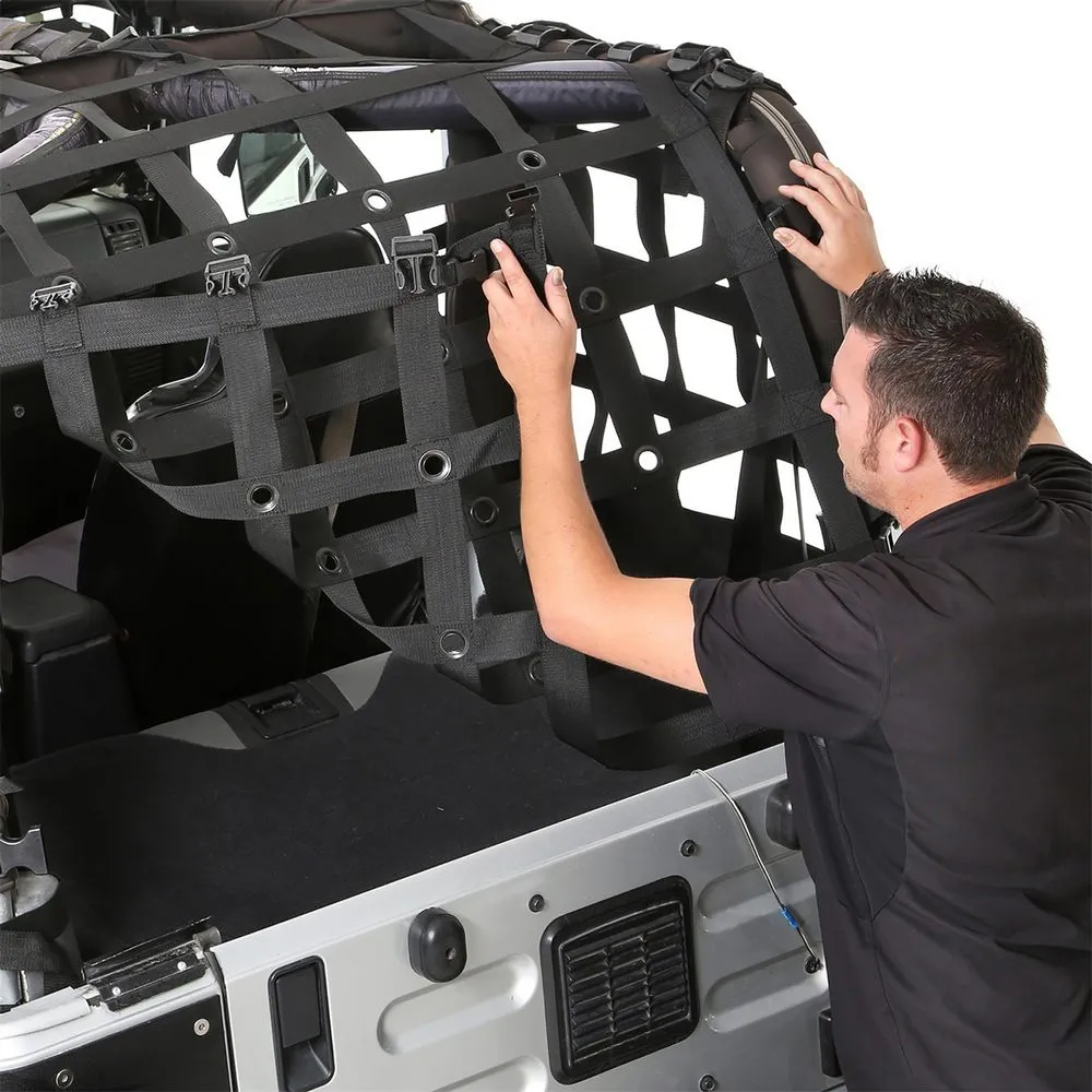 9706 Wrangler TJ Cres2 Heavy Duty Cargo Restraint System; Black 2in Webbing product image