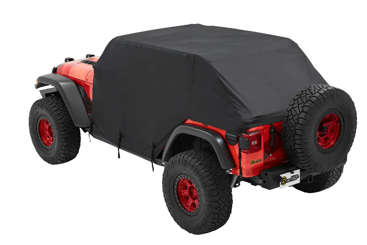 All Weather Jeep Trail Cover For Jeep 2007-2018 Wrangler JK 4 Door Black Trektop or No Top Bestop product image