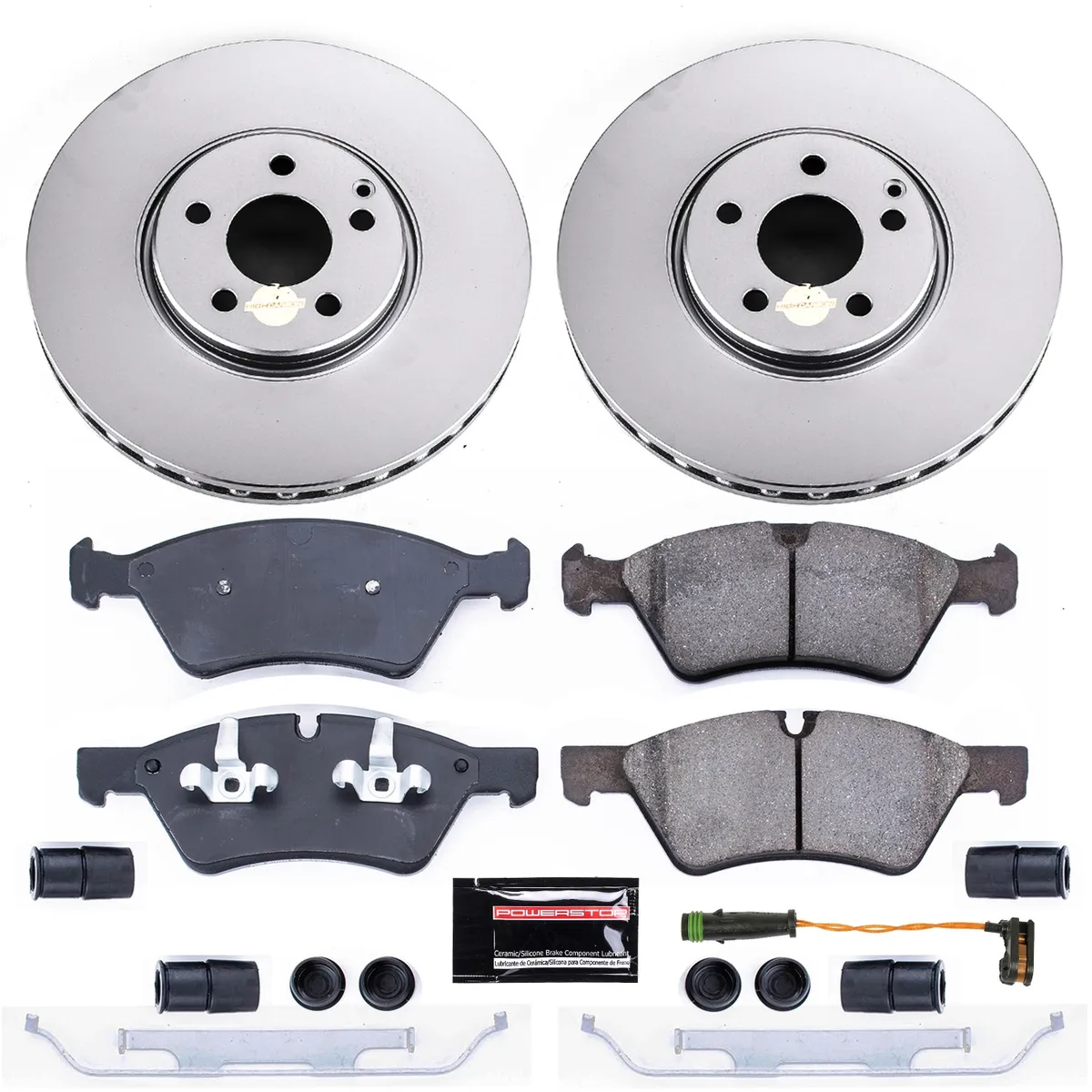 Z23 Sport Geomet Coated Rotor Kit For European Vehicles: Genuine Geomet Fully Coated Rotors; Carbon-Fiber Ceramic Pads W/Hardware; Pad Sensors product image